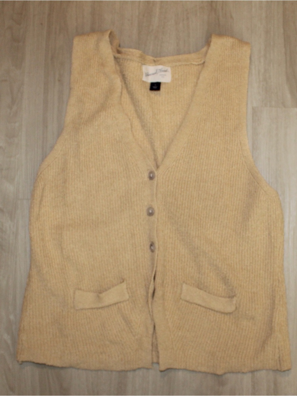 Target Cream Button-Front Knit Vest